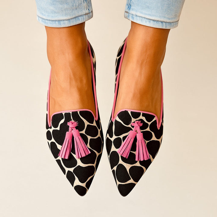 Mabel | Pointed Toe Loafers with Tassel Detail