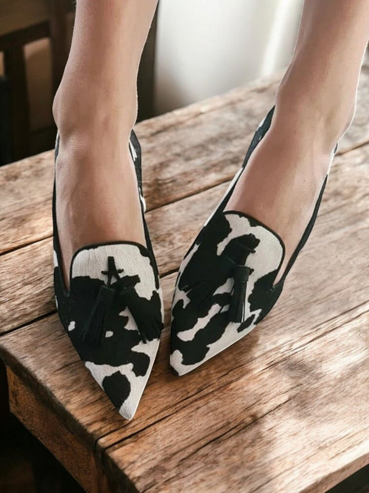 Mabel | Pointed Toe Loafers with Tassel Detail