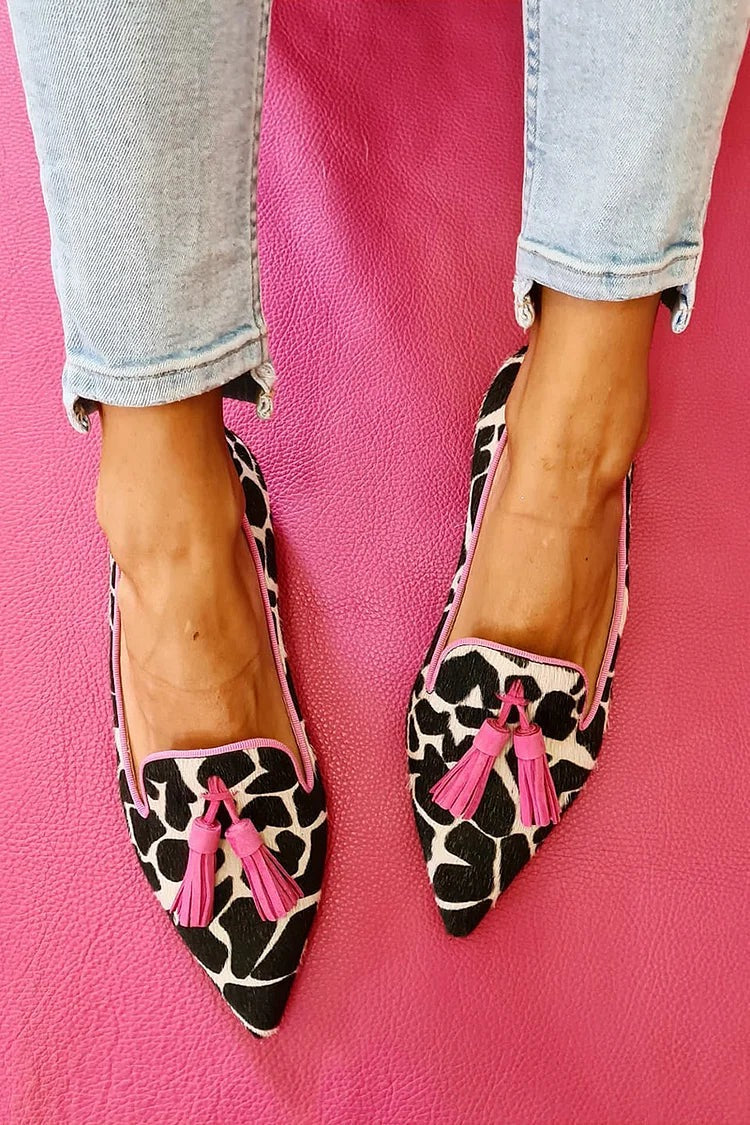 Mabel | Pointed Toe Loafers with Tassel Detail