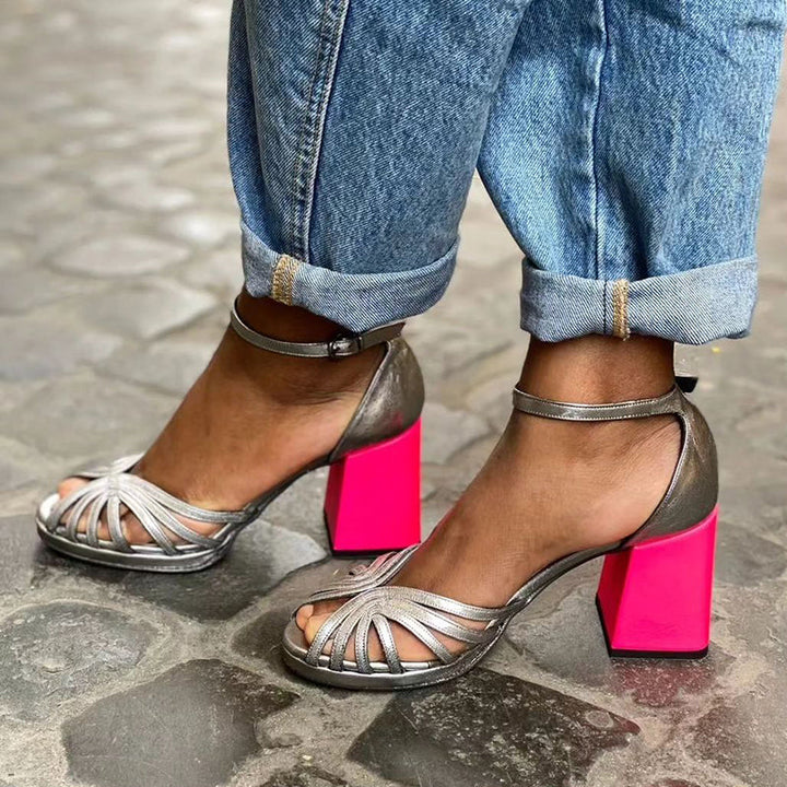 Margaret | Platform Sandals with Buckle and Block Heel