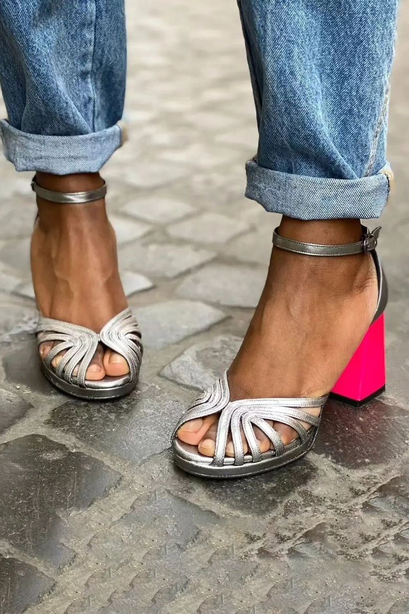 Margaret | Platform Sandals with Buckle and Block Heel