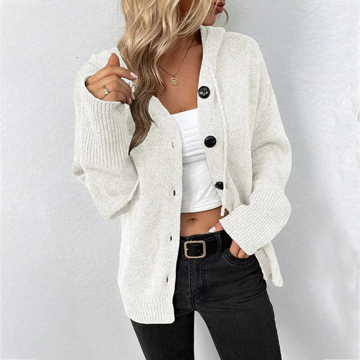 Marilyn | Hooded Cardigan with Button Front and Long Sleeves