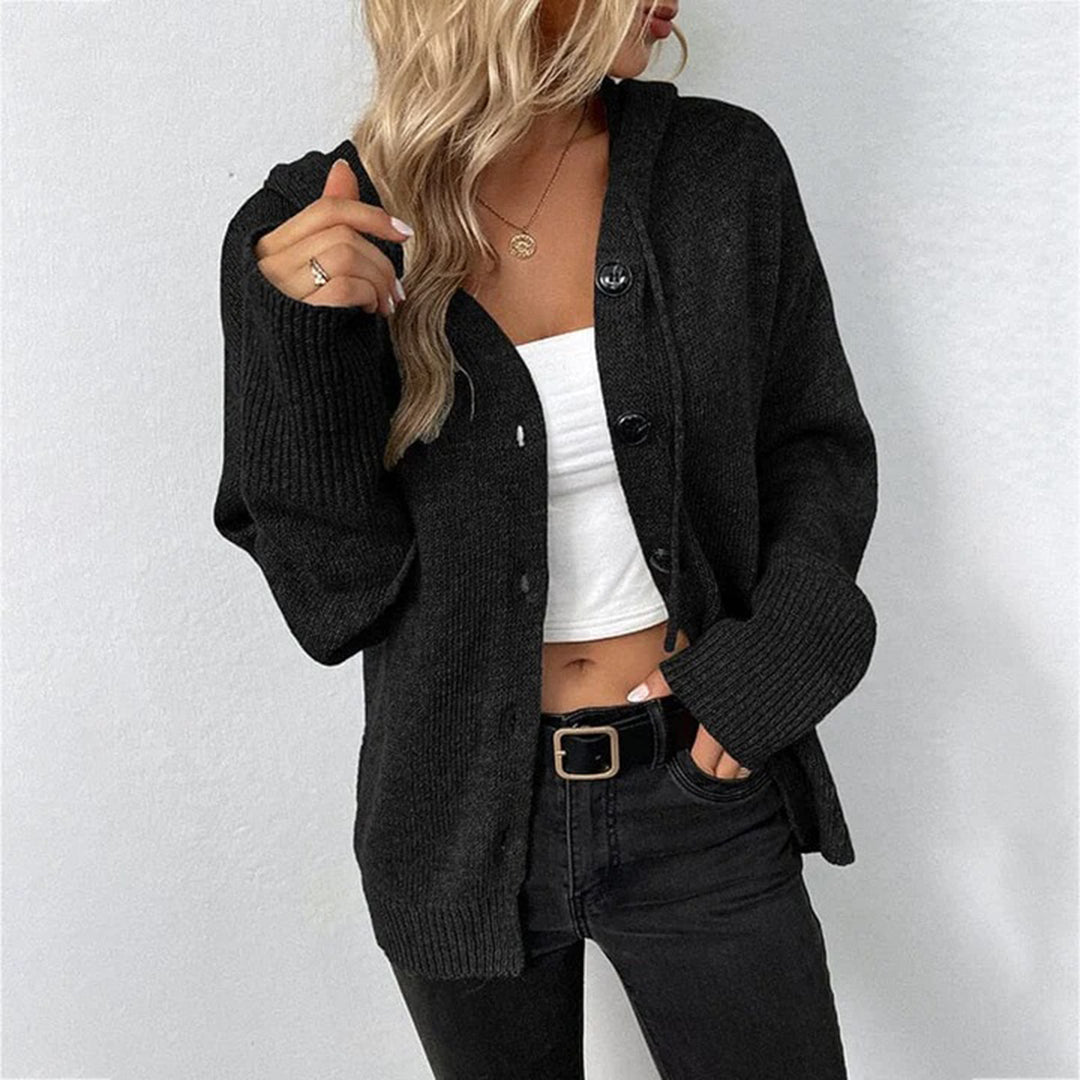 Marilyn | Hooded Cardigan with Button Front and Long Sleeves