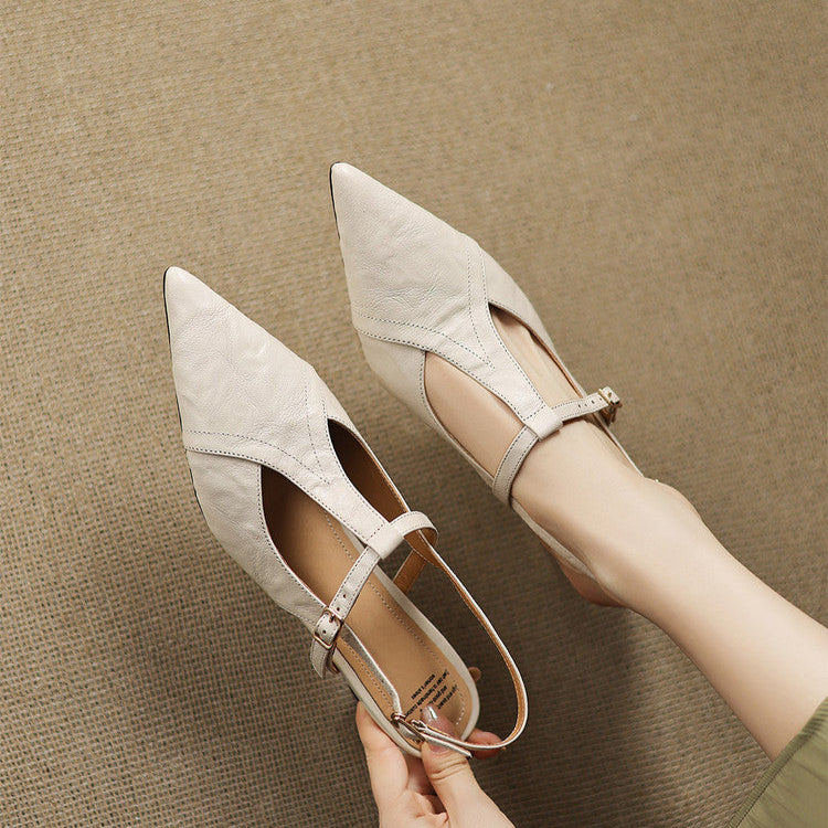 Marlene | Slingback Heels with Pointed Toe and T-Strap
