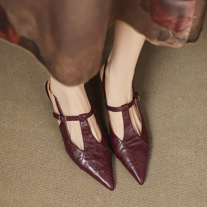 Marlene | Slingback Heels with Pointed Toe and T-Strap