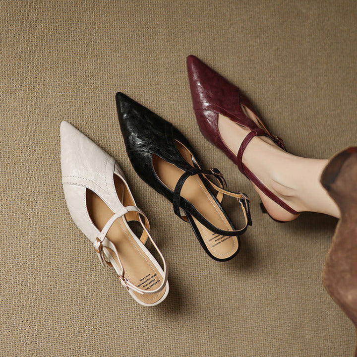 Marlene | Slingback Heels with Pointed Toe and T-Strap