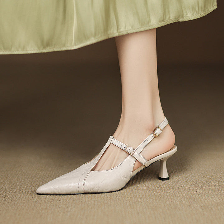 Marlene | Slingback Heels with Pointed Toe and T-Strap