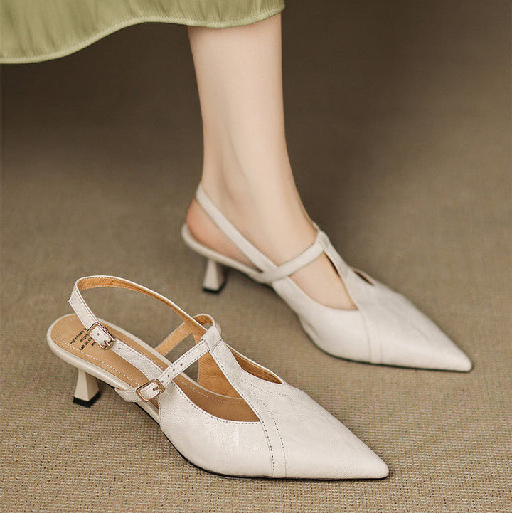 Marlene | Slingback Heels with Pointed Toe and T-Strap