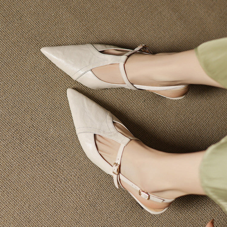 Marlene | Slingback Heels with Pointed Toe and T-Strap