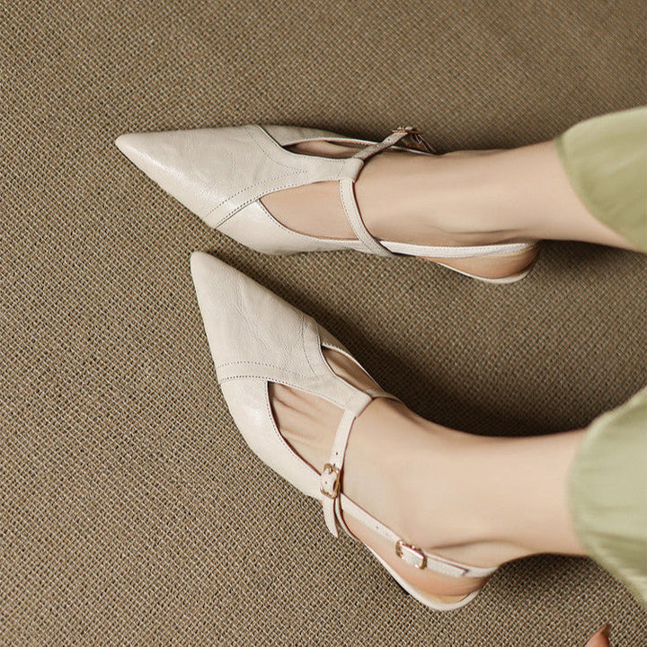 Marlene | Slingback Heels with Pointed Toe and T-Strap