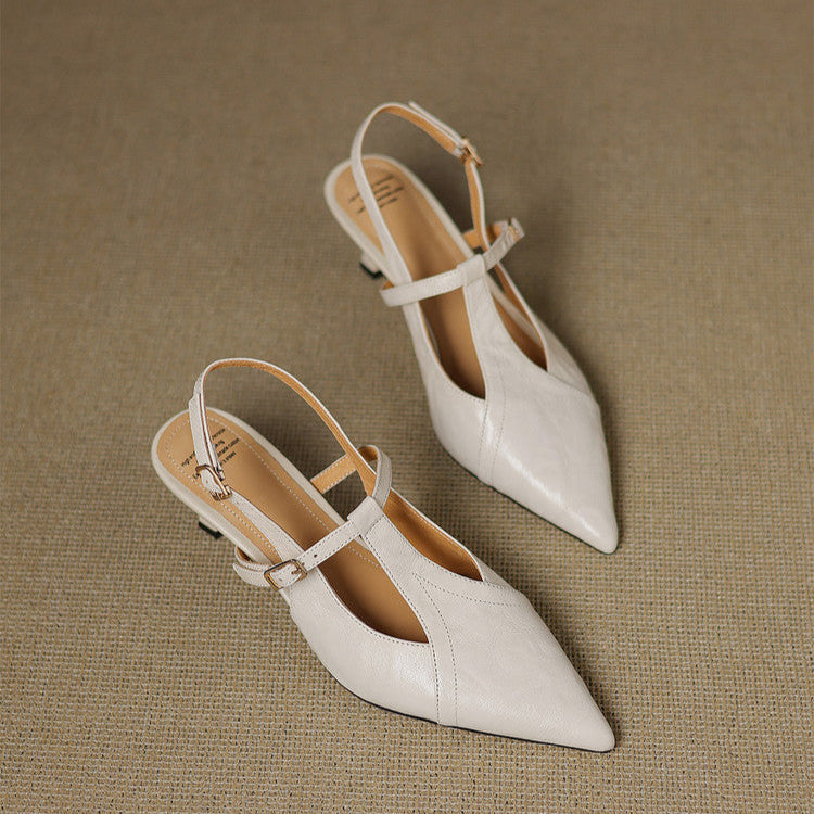 Marlene | Slingback Heels with Pointed Toe and T-Strap