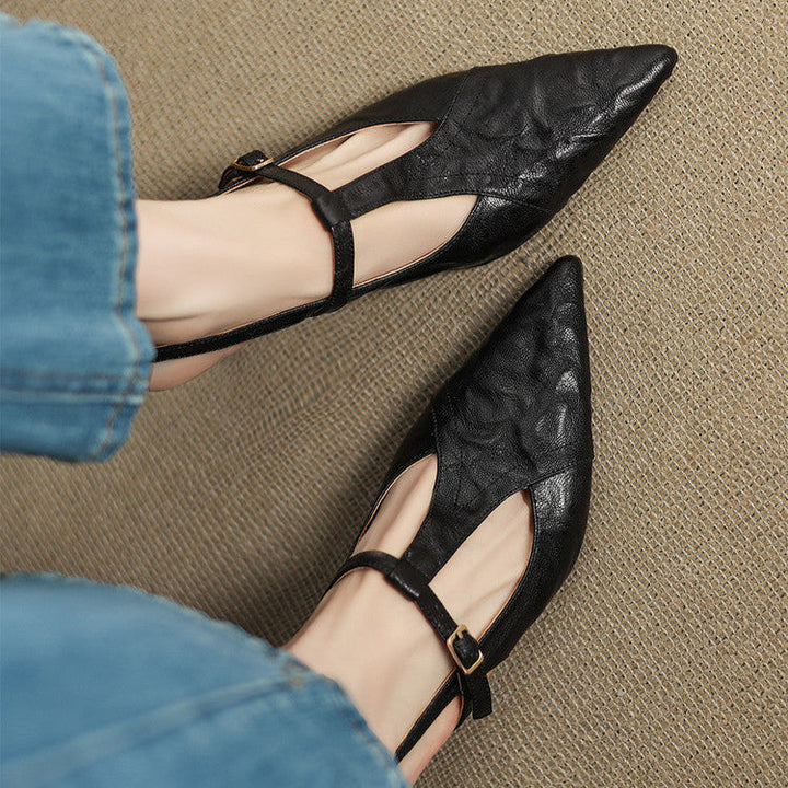Marlene | Slingback Heels with Pointed Toe and T-Strap