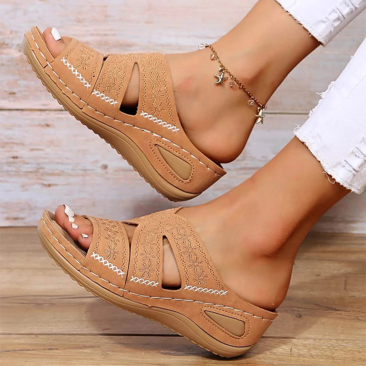 Martha | Orthopedic Sandals with Platform Sole and Cutout Details