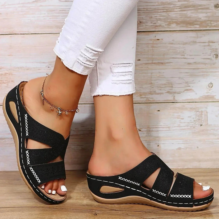 Martha | Orthopedic Sandals with Platform Sole and Cutout Details