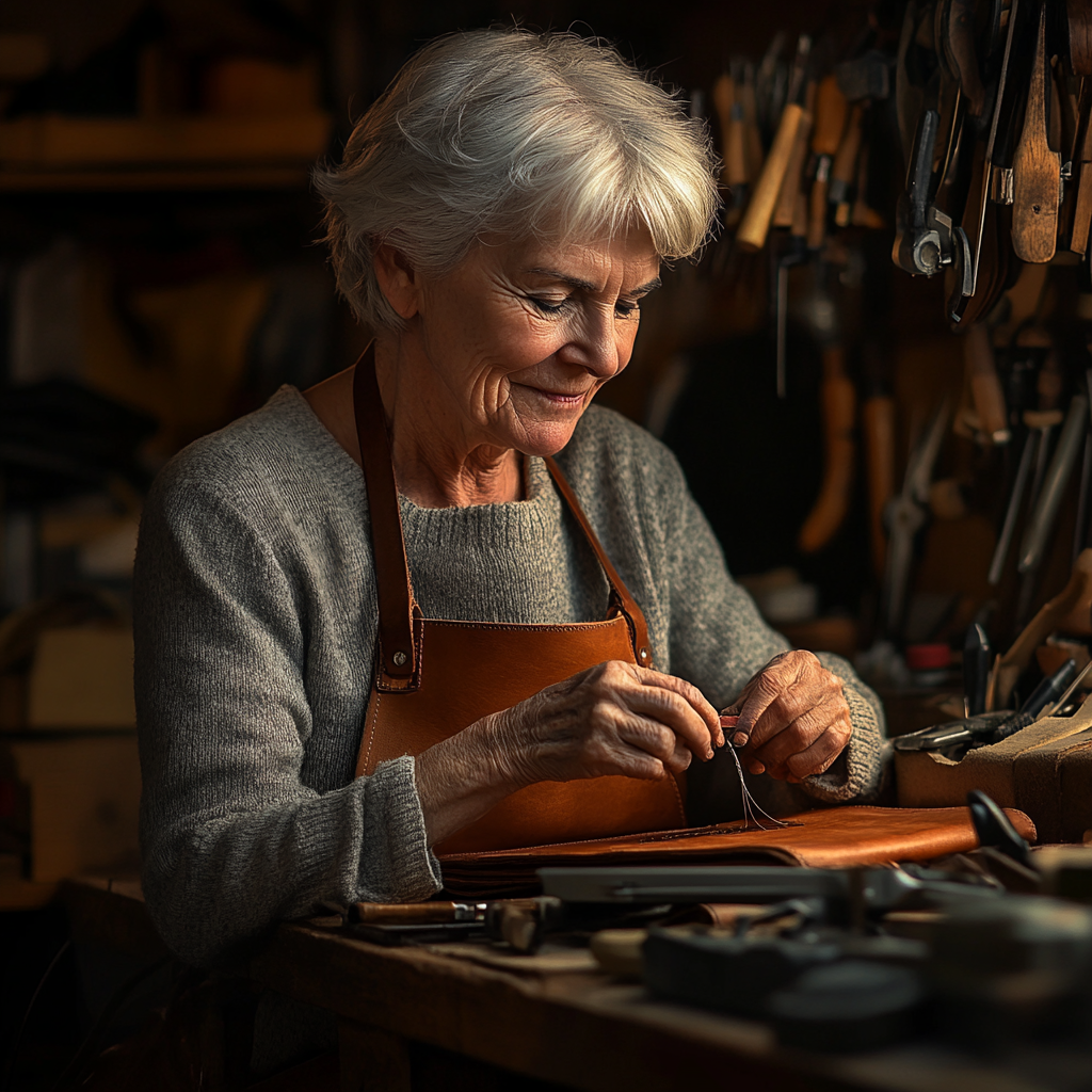 Mary | Leather Tote Bag with Shoulder Straps and Exterior Pocket
