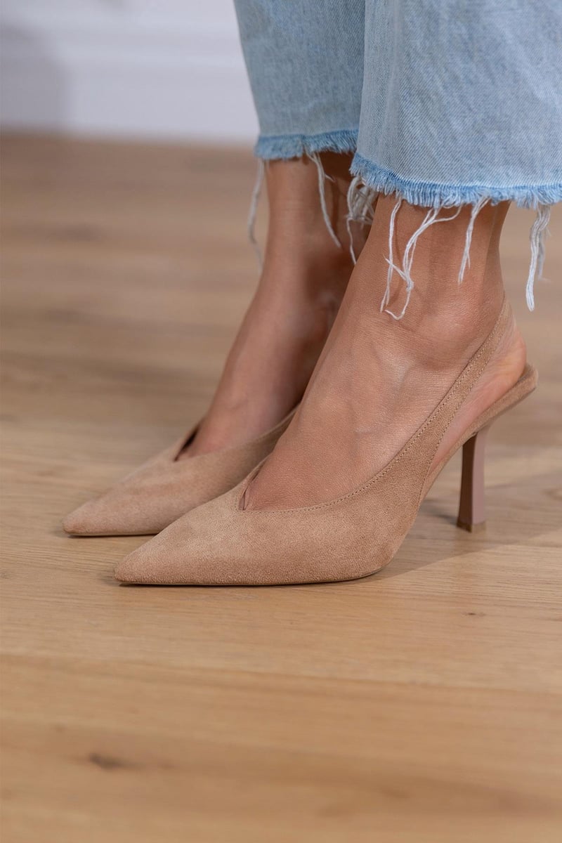Maxine | Slingback Heels with Pointed Toe and Kitten Heel