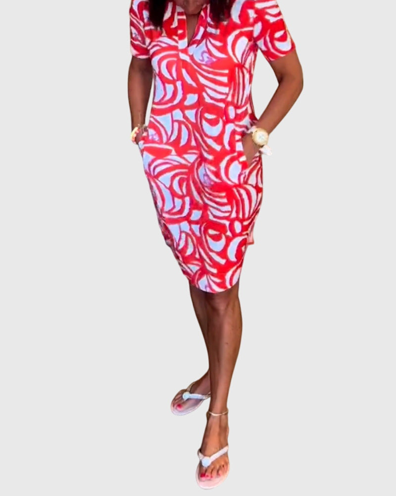 Megan | Mini Dress with V Neck and Short Sleeves