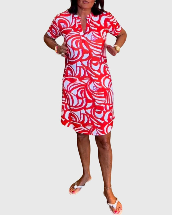 Megan | Mini Dress with V Neck and Short Sleeves