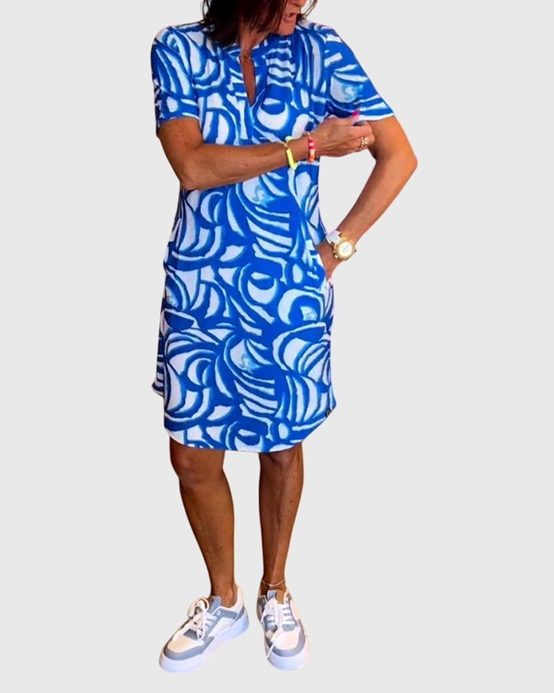 Megan | Mini Dress with V Neck and Short Sleeves