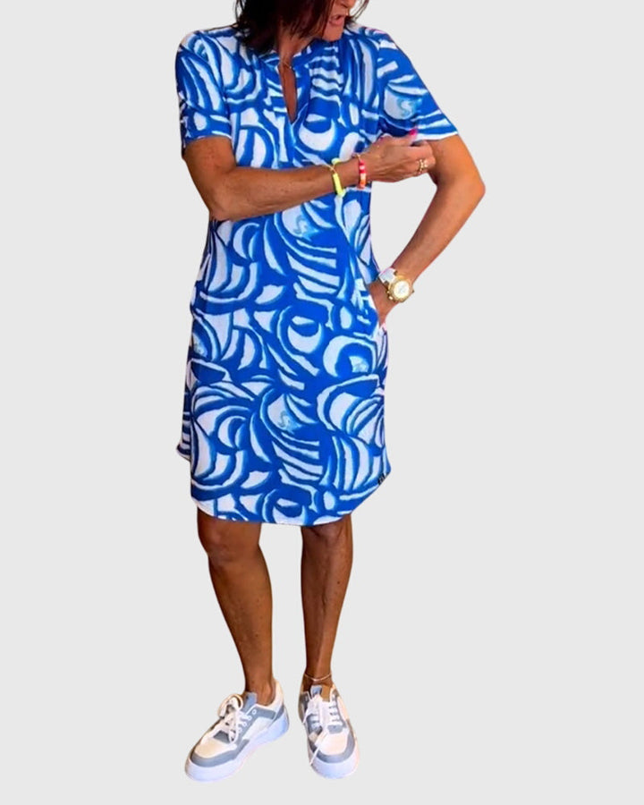 Megan | Mini Dress with V Neck and Short Sleeves