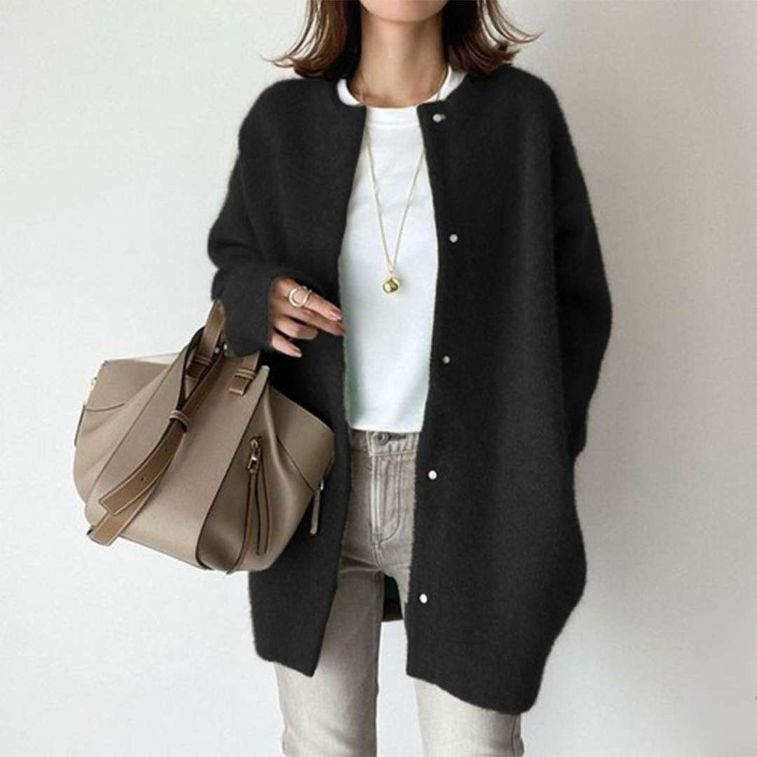 Melissa | Cardigan with Crew Neck and Long Sleeves
