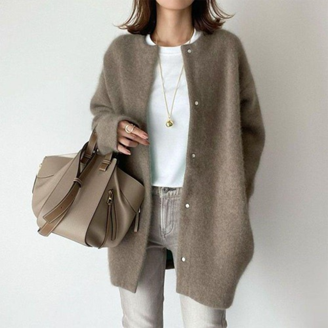 Melissa | Cardigan with Crew Neck and Long Sleeves