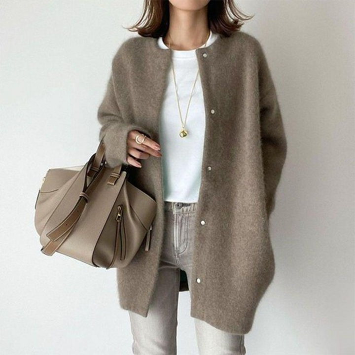 Melissa | Cardigan with Crew Neck and Long Sleeves