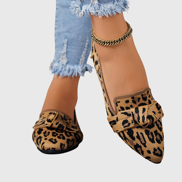 Miriam | Leopard Print Loafers with Bow Detail