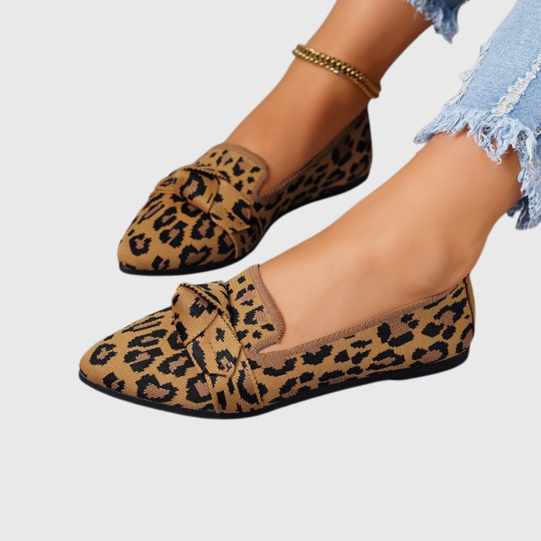 Miriam | Leopard Print Loafers with Bow Detail