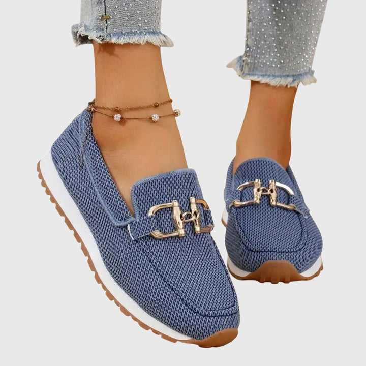 Nancy | Loafers with Moc Toe and Metal Buckle