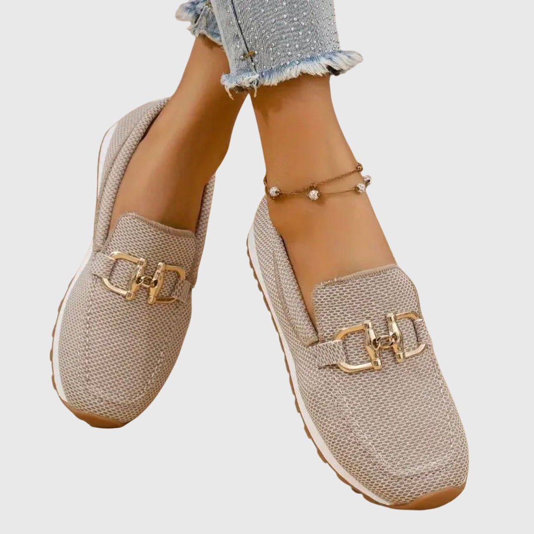 Nancy | Loafers with Moc Toe and Metal Buckle
