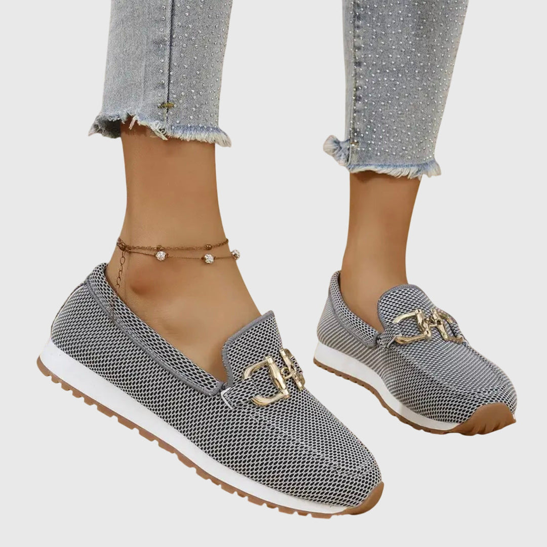 Nancy | Loafers with Moc Toe and Metal Buckle