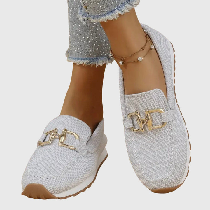 Nancy | Loafers with Moc Toe and Metal Buckle