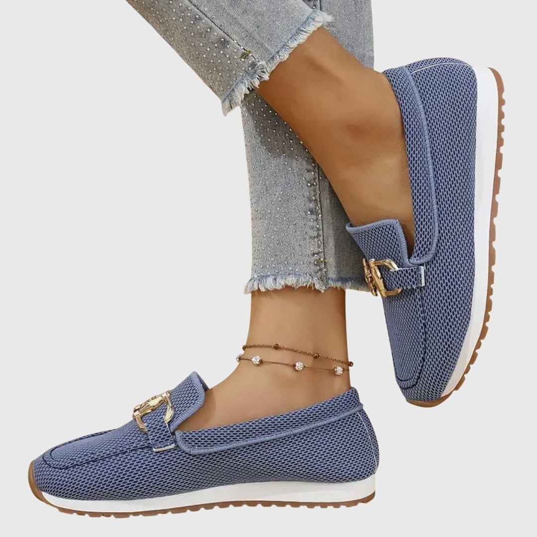 Nancy | Loafers with Moc Toe and Metal Buckle