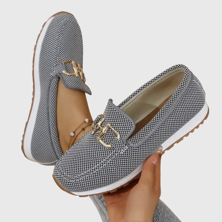 Nancy | Loafers with Moc Toe and Metal Buckle