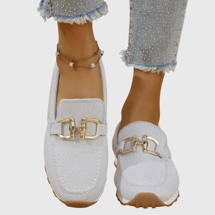 Nancy | Loafers with Moc Toe and Metal Buckle