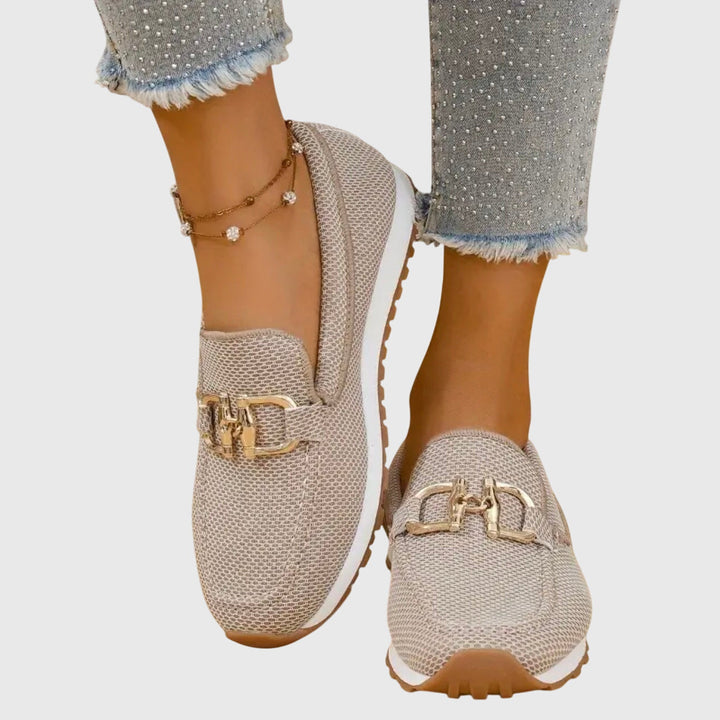 Nancy | Loafers with Moc Toe and Metal Buckle