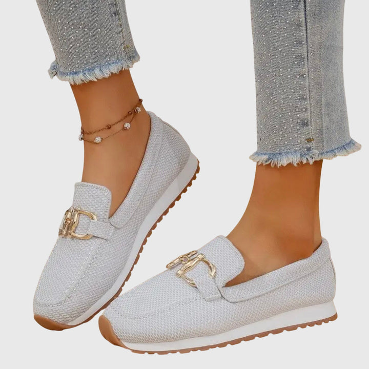 Nancy | Loafers with Moc Toe and Metal Buckle