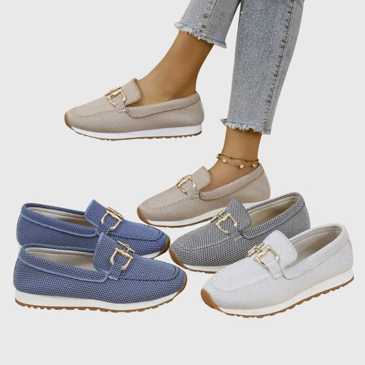 Nancy | Loafers with Moc Toe and Metal Buckle