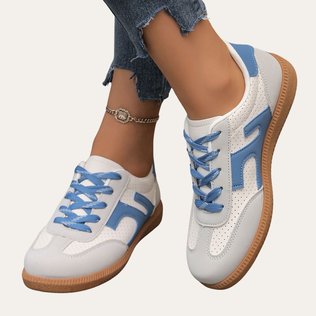 Norma | Low Top Sneakers with Perforated Panels and Lace-Up Closure