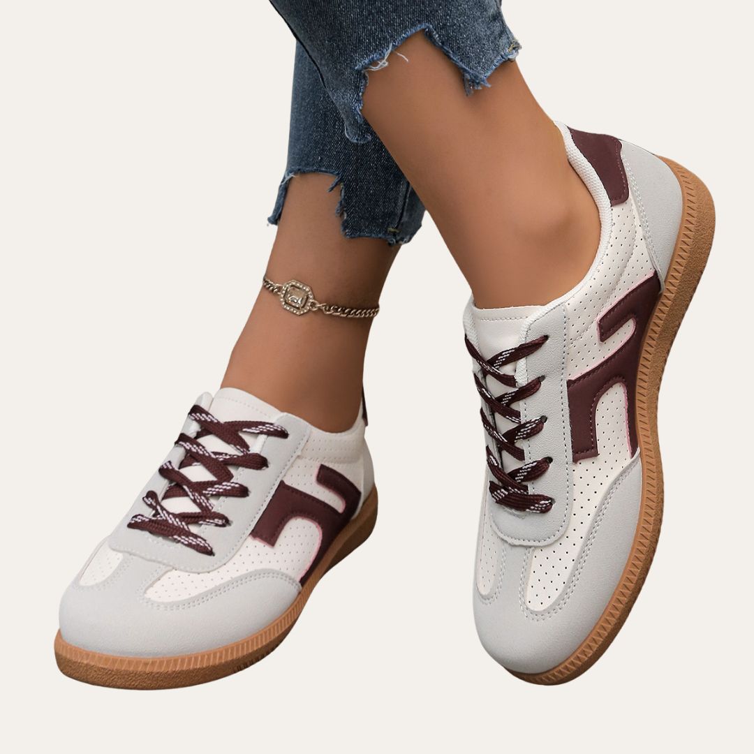 Norma | Low Top Sneakers with Perforated Panels and Lace-Up Closure