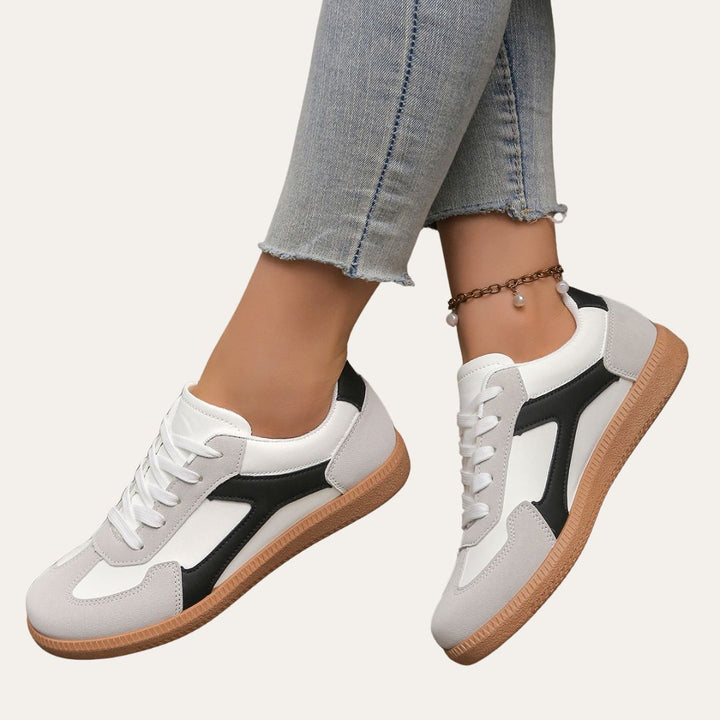 Norma | Low Top Sneakers with Perforated Panels and Lace-Up Closure