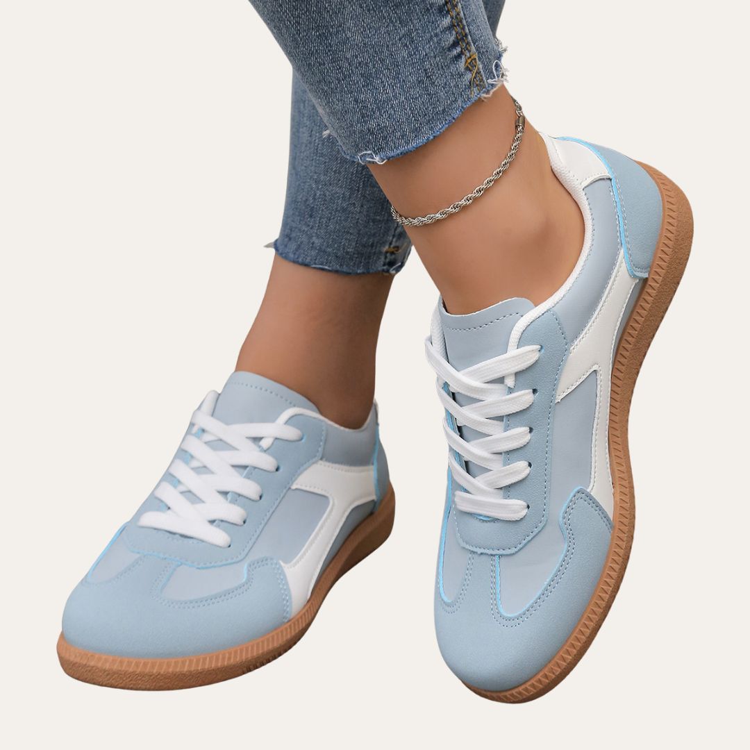 Norma | Low Top Sneakers with Perforated Panels and Lace-Up Closure