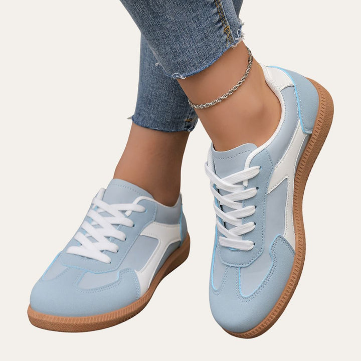 Norma | Low Top Sneakers with Perforated Panels and Lace-Up Closure