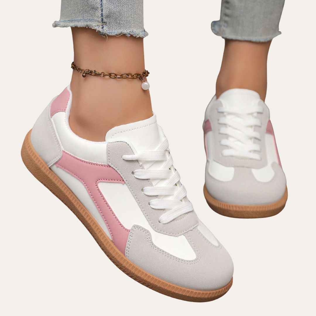Norma | Low Top Sneakers with Perforated Panels and Lace-Up Closure