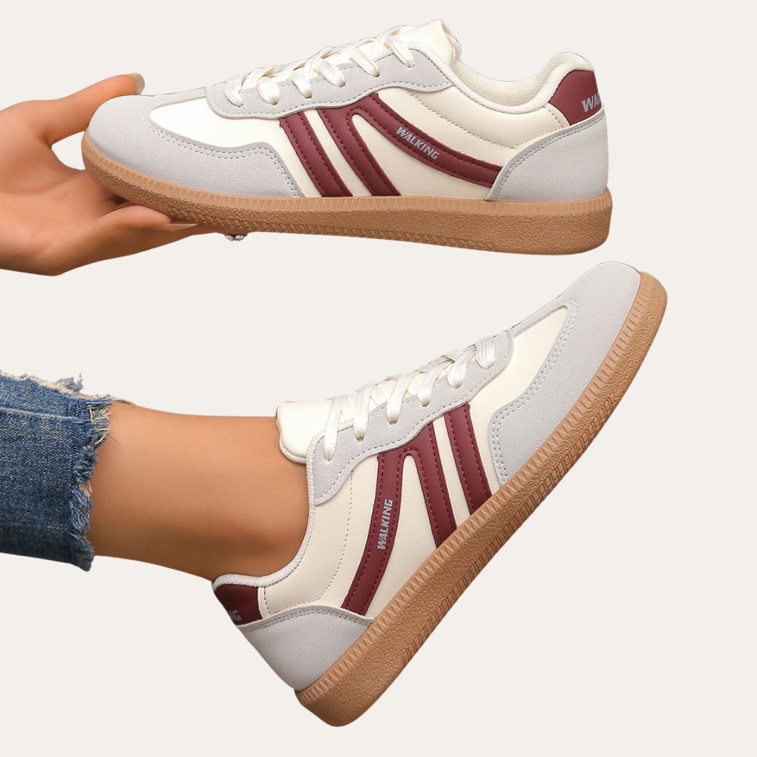 Norma | Low Top Sneakers with Perforated Panels and Lace-Up Closure