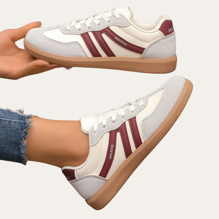 Norma | Low Top Sneakers with Perforated Panels and Lace-Up Closure