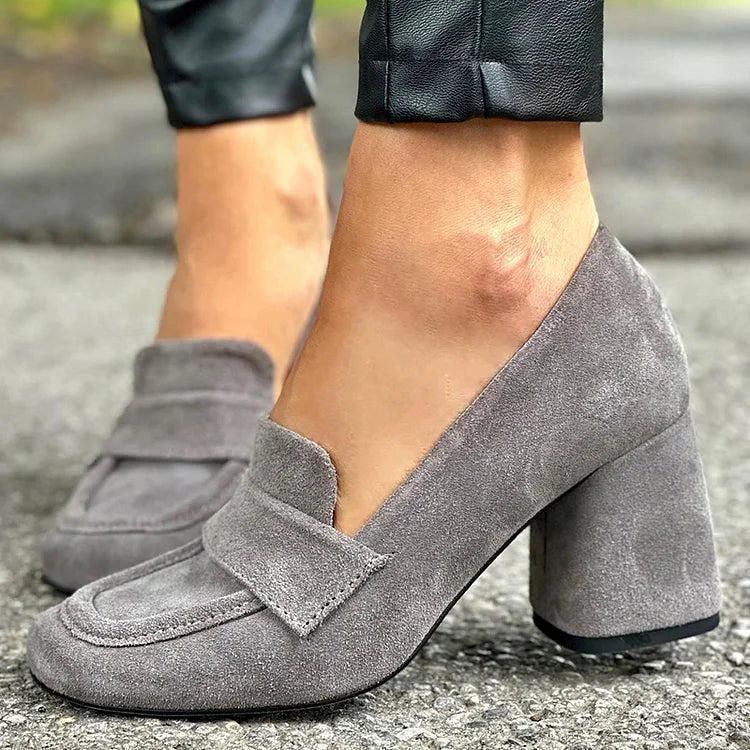 Patricia | Loafers with Block Heel and Strap Detail