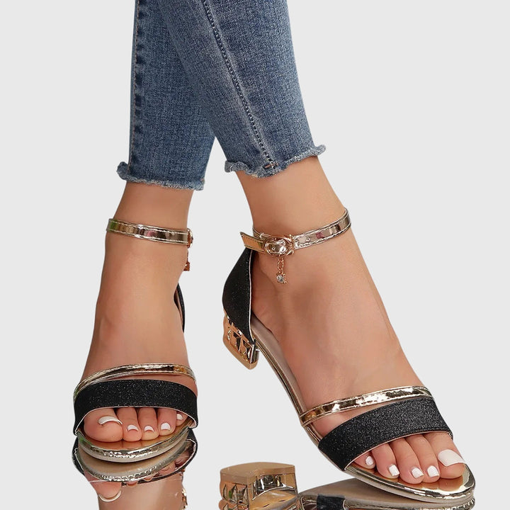 Phyllis | Heeled Sandals with Ankle Strap and Block Heel