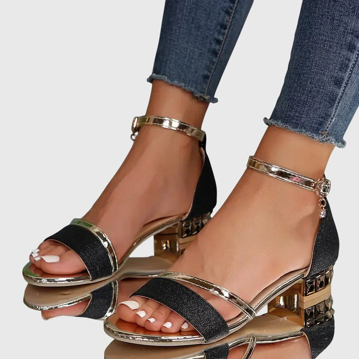 Phyllis | Heeled Sandals with Ankle Strap and Block Heel